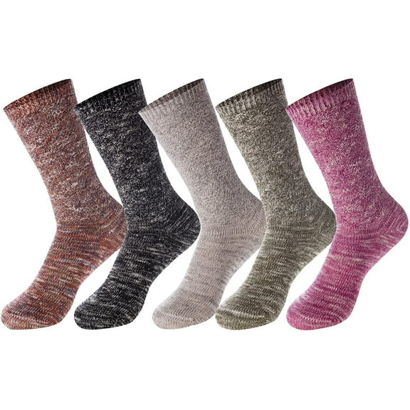 Lovely Annie Big Girl's Women's 5 Pairs Pack Combed Cotton Color Socks RXC108 Size L/XL5 Color