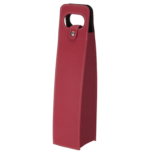 Unique Bargains Vin Sac Cadeau, Sac à Vin Réutilisable en Cuir Cabas pour Bouteilles de Vin Portable, Rouge