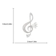 thumbnail image 4 of Jumpingount Women Music Note Brooch Pin Rhinestone Overcoat Decorations Jewelry Breastpin Decor Alloy Suit for Dating Party Jewelries Type1, 4 of 6