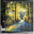 thumbnail image 4 of Ambesonne Green Shower Curtain, Nature Forest Meadows, 69"Wx75"L, Avocado Green Fern Green, 4 of 5