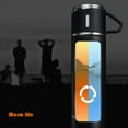 thumbnail image 3 of BrowQuartz 500ml Stainless Steel Vacuum Flask Cup Home Office Travel Indoor Outdoor Sports Insulated Water Bottle Milk Thermal Mug Type 9  with 2 Lids, 3 of 6