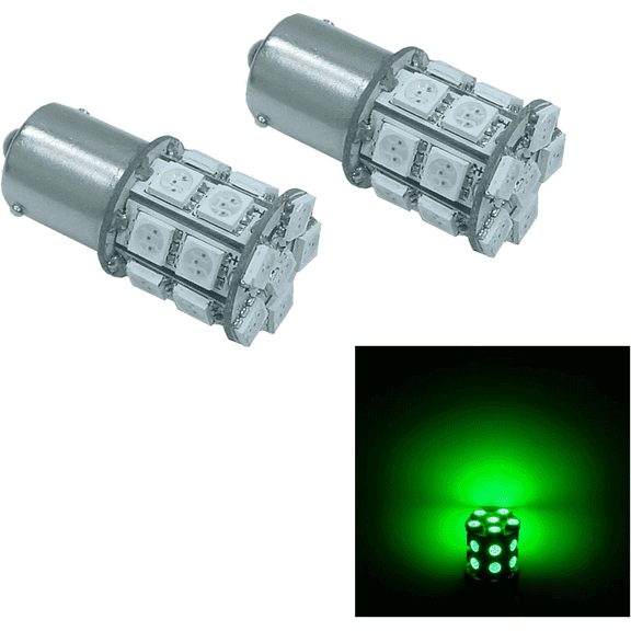 HYUGA LED 2PCS 20SMD 1156 BAU15S Green Auto LED Bulb 12V for Turn Signal Side Marker Stop Back Up Tail Light