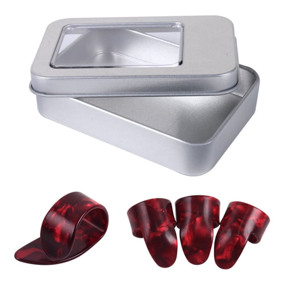 FEAMOS Guitar Picks,4Pcs Thumb And Finger Picks Mediums, Flat Thumbpick Guitar Thumb Picks For Acoustic Guitar Accessories