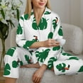 thumbnail image 6 of Pajama Sets for Women 2 Pcs, Cartoon Turtle Leaf Toucan Bird Button Down Long Sleeve Sleepwear Lounge PJ Sets, 6 of 6