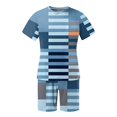 thumbnail image 5 of Playeras Básicas Algodon Para Hombre, Conjunto De Dos Piezas De Camiseta Y Pantalones Cortos De Manga Corta Con Estampado Completo Y Pantalón Corto., 5 of 5