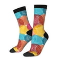 thumbnail image 2 of Uemuo Colorful Wool Balls Pattern Women's Crew Socks, Soft Durable Breathable Moisture-Wicking with Odor Control Cotton socks, 2 of 9