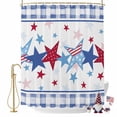 thumbnail image 2 of 4th of July Shower Curtain, 48" x 72", Patriotic Independence Day American Flag Star Blue Plaid Waterproof Bathroom Curtain Washable Shower Curtain Set with 12 Hooks, 2 of 9