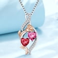 thumbnail image 7 of Taioiat Double Birthstone Necklaces for Women 18K Gold Plated Birthstone Rose Flower Jewelry Anniversary Valentines Day Mother's Day Birthday Gifts for Her Wife Girlfriend Mom, 7 of 7
