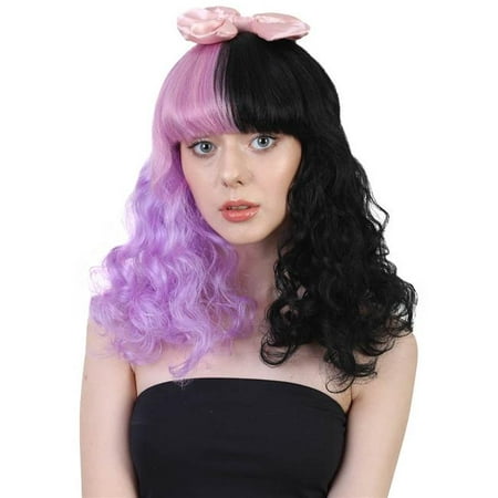 Banana Costumes Goods HW-558A Two Tone Wig, Purple & Black - One Size Fits Most