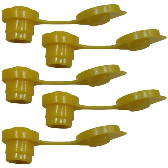 RAParts Set of Five (x5) Heavy Duty Fuel Can Vent Caps For All Plastic Fuel Cans Yellow