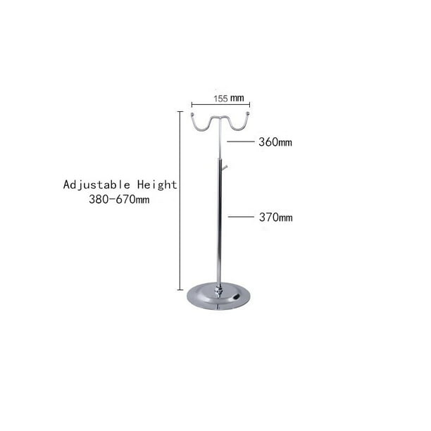 RY DISPLAY 2Pcs Double Hook Purse Stand Adjustable Height Polished