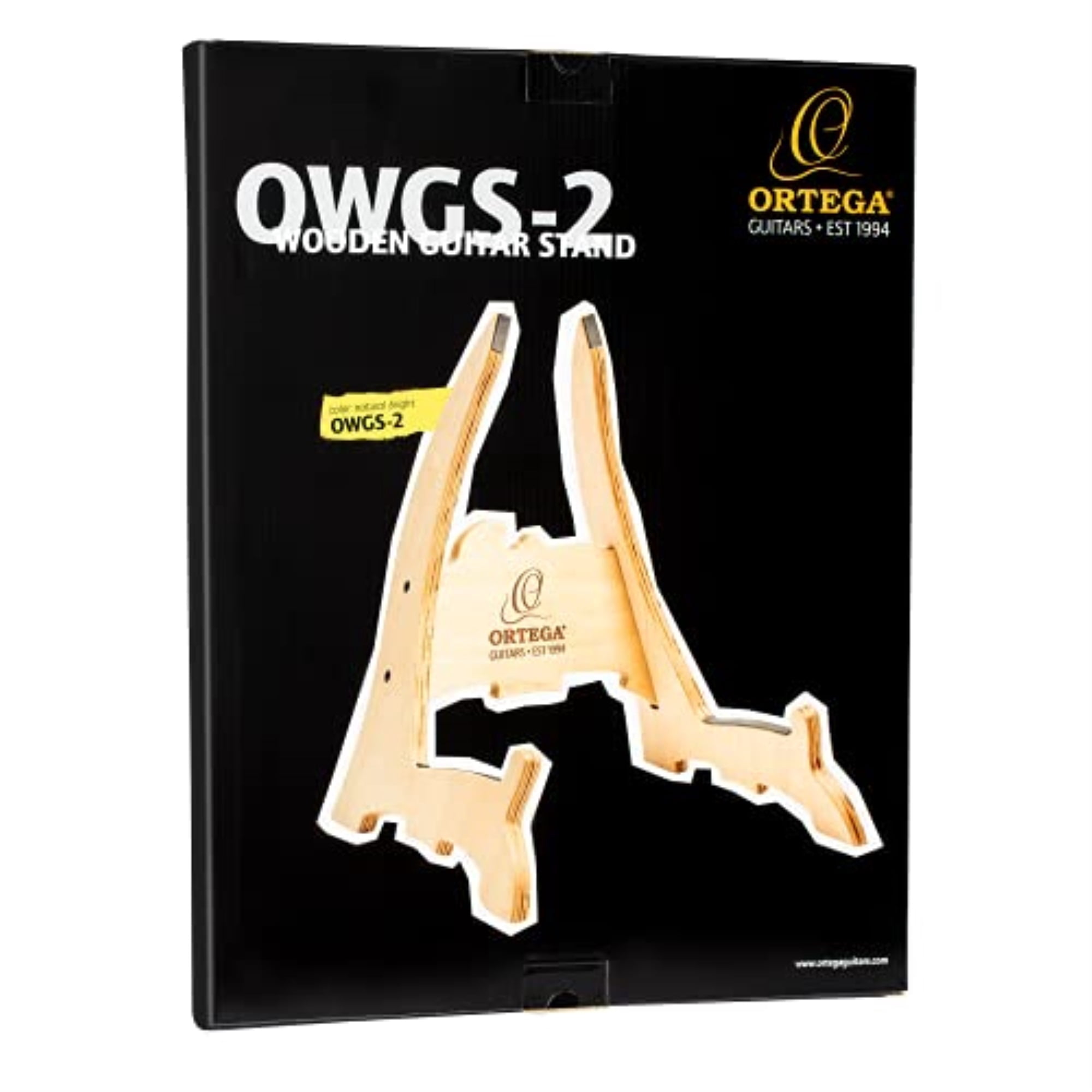 Ortega Guitars OWGS-2 Wooden Single Acoustic Guitar Stand, Birch Natural