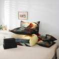thumbnail image 5 of Feelyou Cartoon Red Bird Bedding Comforter Set 7pcs for Teens, Princess Castle Queen Bedding Sets, Flower Plant Botanical Reversible Queen Sheet Sets, Super Cozy Room Decor, 5 of 7