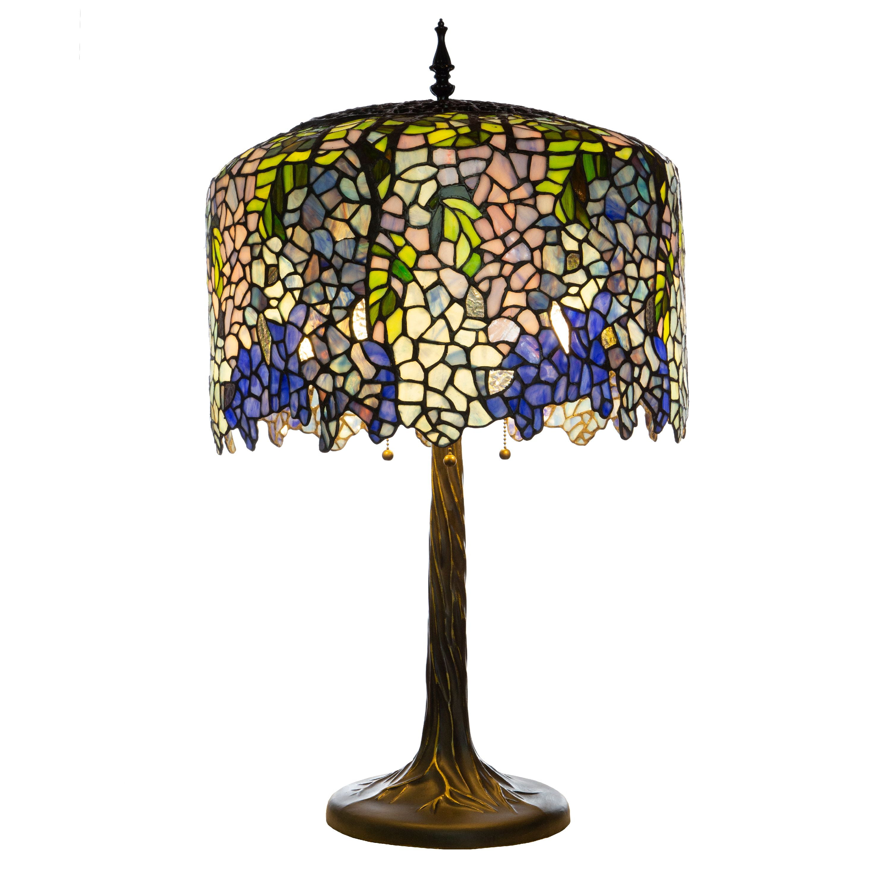 River of Goods Grand Wisteria Tiffany Style Stained Glass 29.5" Table