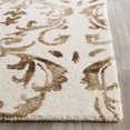 thumbnail image 4 of Safavieh Dip Dye Collection DDY689B Handmade Geometric Watercolor Ivory and Chocolate Wool Area Rug (5' x 8'), 4 of 10