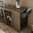 thumbnail image 6 of 72.4" Double Dog Crate Furniture, Heavy Duty Wooden Kennel with Divider, XL Dog Cage TV Stand for Medium Large Dogs Indoor (No Drawers), 6 of 6