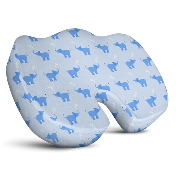 Premium Elephant Pattern Memory Foam Seat Cushion Ergonomic Chair Pad for Office Chair, Car, Airplane & Bleachers Sciatica, Tailbone Hip & Back Pain Relief - Chair Cushion for Long Office Workers.