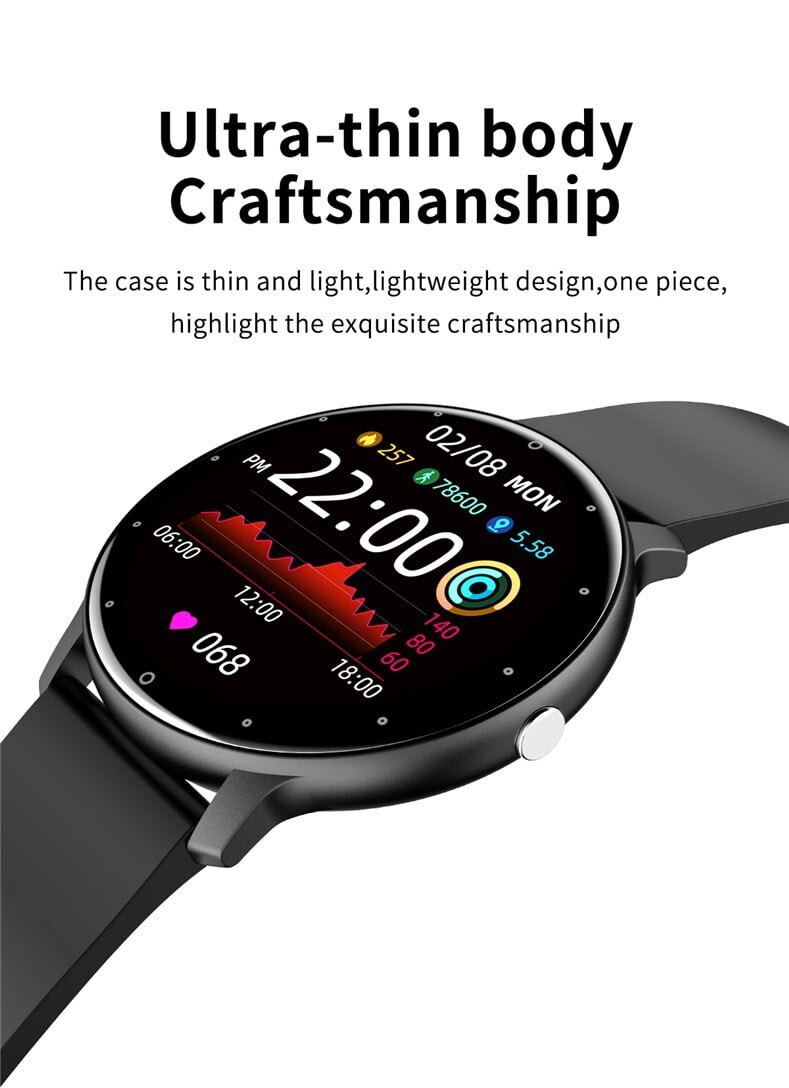 for Samsung Galaxy Note20 Ultra Smart Watch, Fitness Tracker Watches for Men Women, IP67 Waterproof HD Touch Screen Sports, Activity Tracker with Sleep/Heart Rate Monitor - Black
