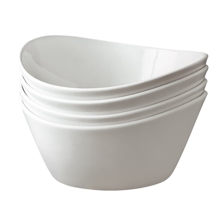 over&back Set of 4 White Porcelain Bowls