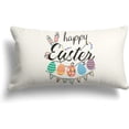 thumbnail image 4 of Yakuyir Easter Lumbar Throw Pillow Covers 12x20 Inch Set of 4 Linen Spring Pillow Case Happy Easter Rabbit Bunny Eggs Carrots Cushion Decor for Home Farmhouse Outdoor Accent Sofa Couch Decorations, 4 of 6