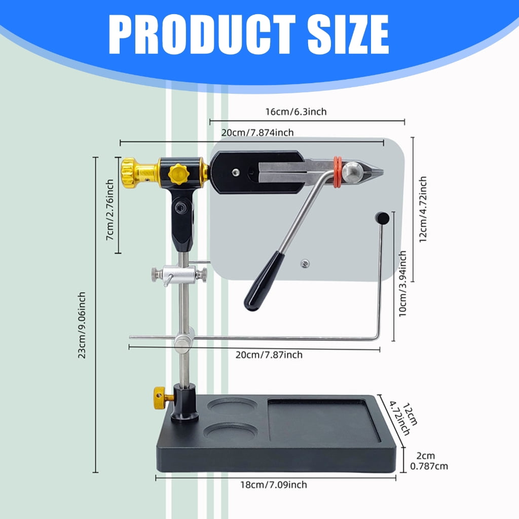 Fly Tying Station Tieing Tool with Bobbin Threader 360 Rotating Fly Tying Vise