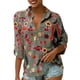 thumbnail image 1 of Sonducket Blusa informal con botones de manga larga y estampado de gasa para mujer Prendas para la parte del cuerpo Gris XXL, 1 of 6