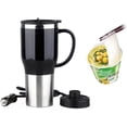 thumbnail image 2 of Calentador de agua caliente para coche - Hervidor eléctrico para coche Calentador de cigarrillos portátil de acero inoxidable Calentador de cigarrillos Taza de café con cargador para exterio, 2 of 5