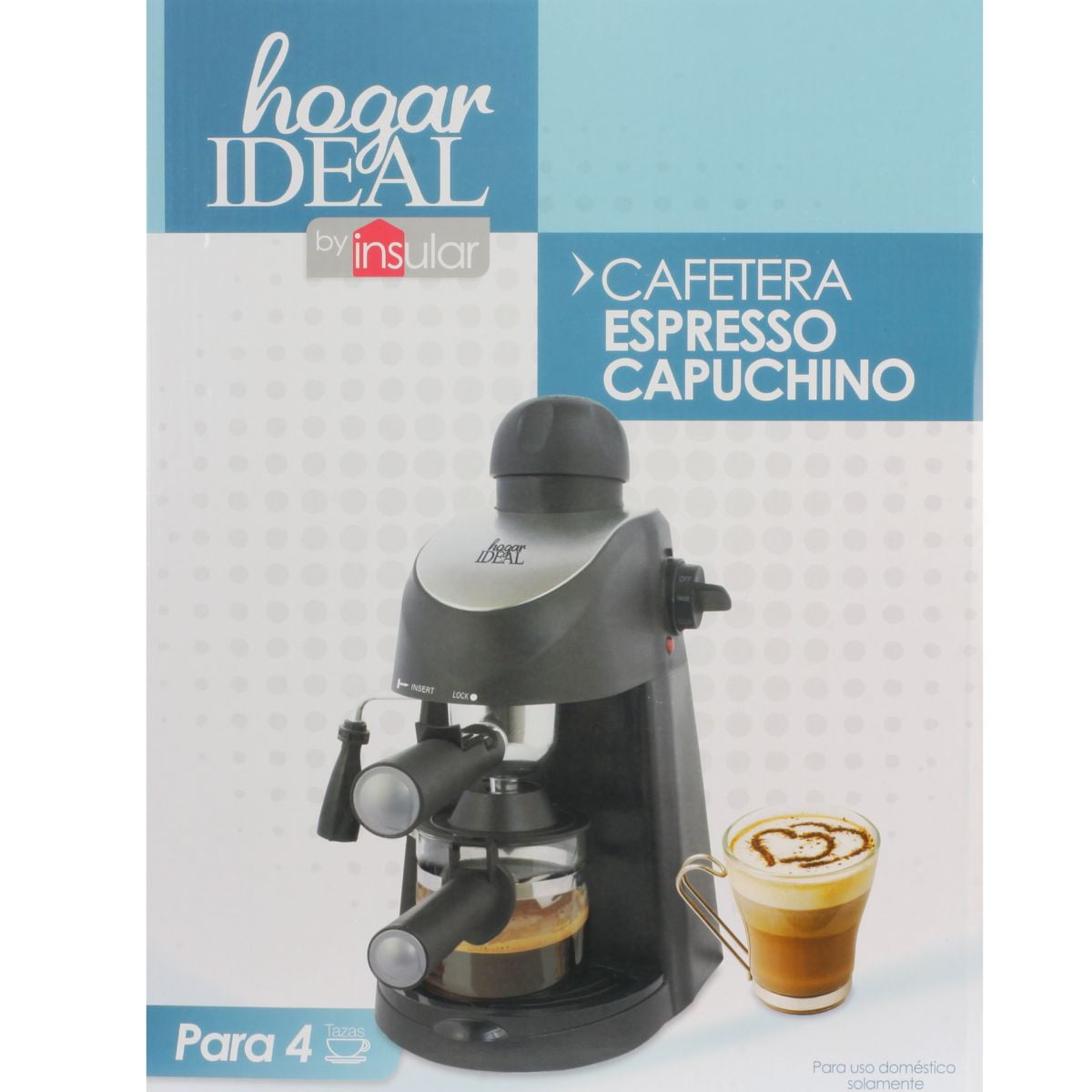 Hogar Ideal Espresso And Cappuccino Maker 4-Cup Coffee Machine