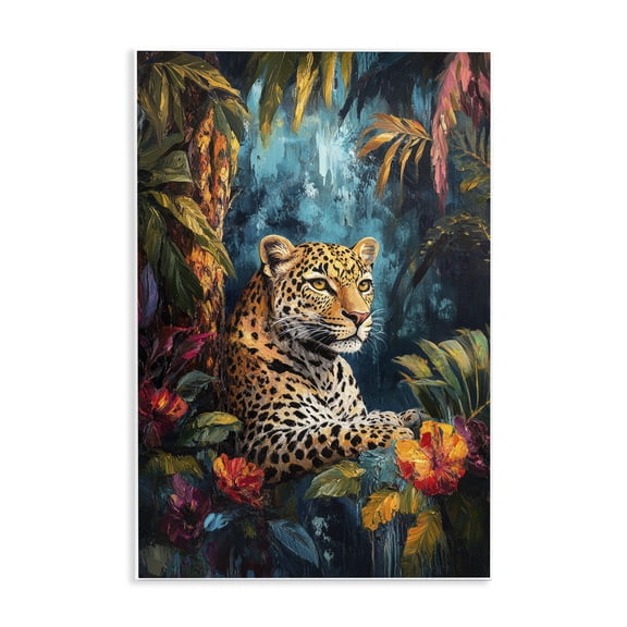 Stupell Industries Tropical Wild Side Jungle Cat Wall Plaque Art, 10 x 15, by Petals Prints Design