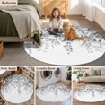 thumbnail image 6 of Round Area Rug 5ft,Watercolor Gray Eucalyptus Leaves Washable Carpet Non-Slip Runner Accent Rugs Indoor Floor Mat for Bedroom Living Room Decor,Pastoral Botanical Leaf on White, 6 of 9