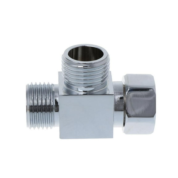 Yammee Brass 3-way Tee Connector Adapter 1/2" Diverter for Valve Tee Pipe Fitting for T Shape Adapter Bath Tee Connector Chrome