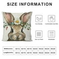 thumbnail image 6 of COMIO Happy Easter Bunny Egg Decorative Throw Pillow Covers Hello Peeps Religious Pink Stripe Rabbit Porch Home Decor, Floral Wreath Farmhouse Outdoor Sofa Couch Cushion Case&nbsp;2pc, 6 of 6