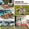 thumbnail image 4 of Colorful Floral Outdoor Rug for Patio/Deck/Porch, Non-Slip Large Area Rug 5 x 7 Ft, Summer Botanical Flowers Watercolor Indoor Outdoor Rugs Washable Area Rugs, Reversible Camping Rug Carpet Runner, 4 of 8