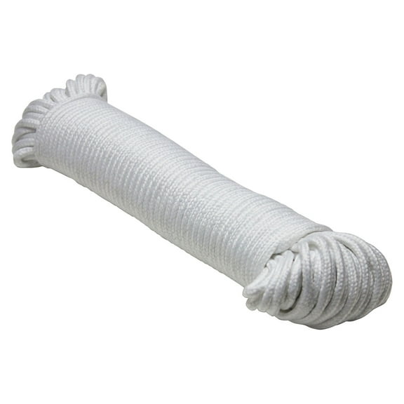 Extreme Max 3008.0445 Braided Cotton/Polyester Clothesline - 7/32" x 100', White