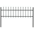 thumbnail image 2 of vidaXL Garden Fence Patio Privacy Screen Fence Wall with Spear Top Steel Black, 2 of 82