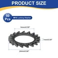 thumbnail image 2 of 50Pack External Tooth Lock Washer M14 Carbon Steel Serrated Locking Washer Black, 2 of 6