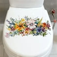 thumbnail image 4 of Bathroom Toilet Seat Wall Sticker Self-Adhesive Floral Toilet Lid Decals Removable Watercolor Bouquet Toilets Stickers for Cistern Bathroom WC Restroom Decor, 4 of 6