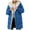 I-Blue, variant on Kcodviy Ladies Solid Color Hooded Womens Plus Size Snowboard Jacket Padded Jacket Long Sleeve Mono Coat Double Velvet Slim Temperament Thin Down Cardigan Coat Jacket