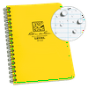 Rite in the Rain Weatherproof Side Spiral Notebook, 4.625" x 7", Yellow Cover, Level Pattern (No. 313)