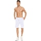 thumbnail image 2 of Pantalones cortos casuales para hombre Pantalones cortos elásticos con bolsillo activo para gimnasio blanco 2xl, 2 of 5