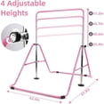 thumbnail image 5 of INTEY Expandable Gymnastics Bars,Adjustable Height Gymnastic Horizontal Bars,Junior Training Bar Children Folding Training Monkey Bars for Kids, Pink, 5 of 8