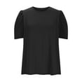 thumbnail image 3 of bnaln Womens Tops Crewneck Summer Shirts Puff Sleeve Tunic Tops Ladies Blouses Dressy Casual T-Shirts Loose Fit Pullover Lightweight Comfy Basic Tees Beach Vacation Fashion Outfits, 3 of 7