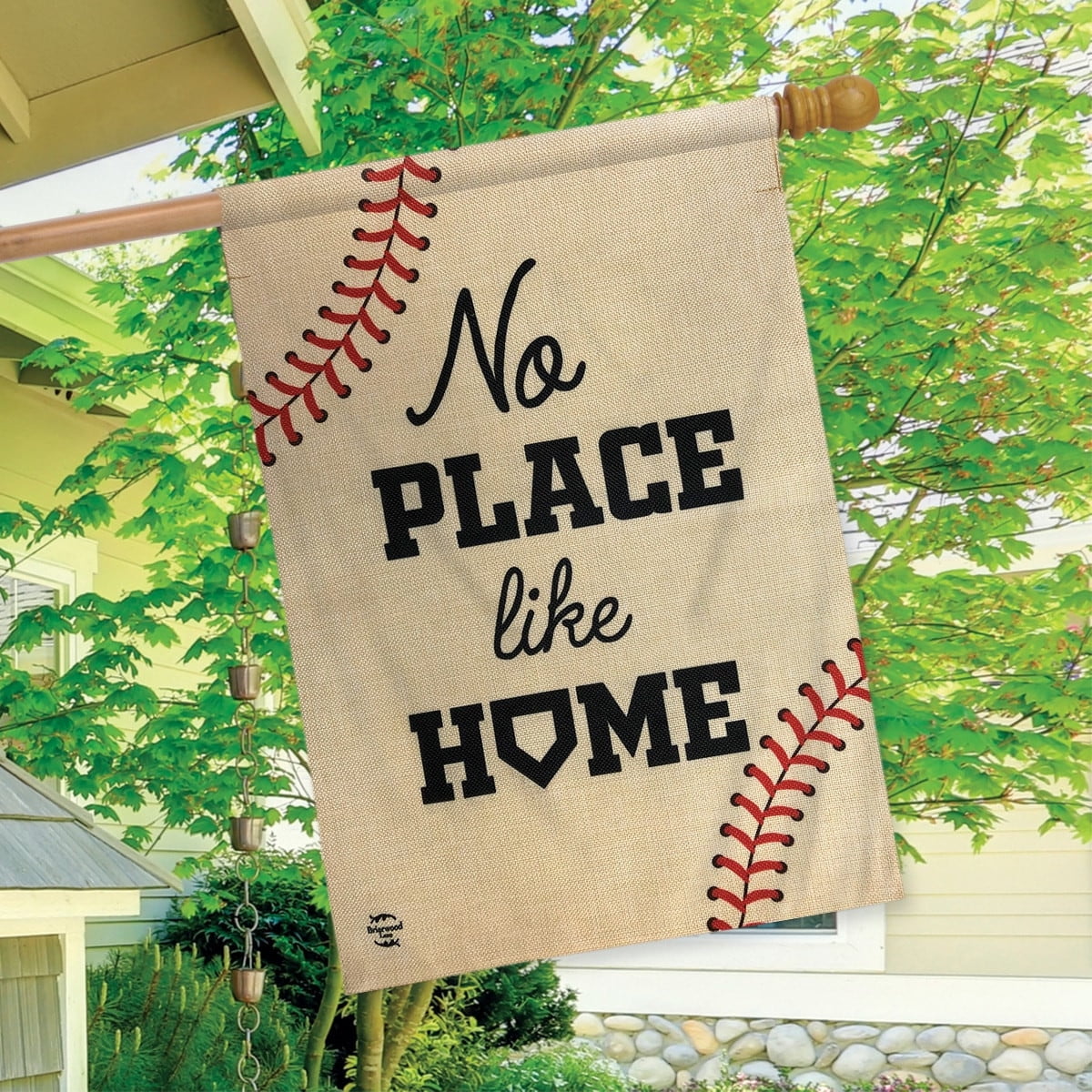 Briarwood Lane Summer House Flag 40x28 For Outdoor No Place Like Home Baseball Burlap For Summer House Flag
