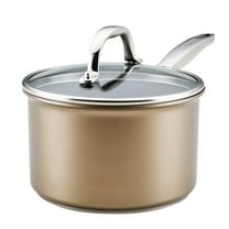 Anolon Ascend 3 Quart Hard Anodized Nonstick Saucepan with Lid, Bronze