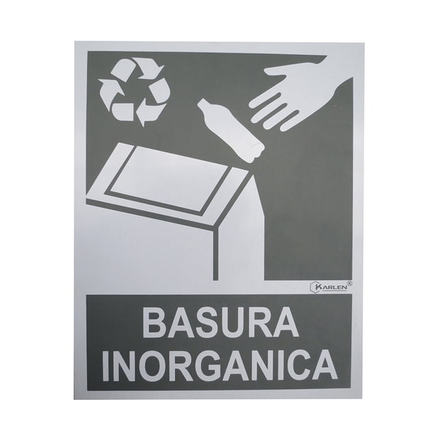 Letrero Señalización Basura Inorgánica KARLEN 20 x 25