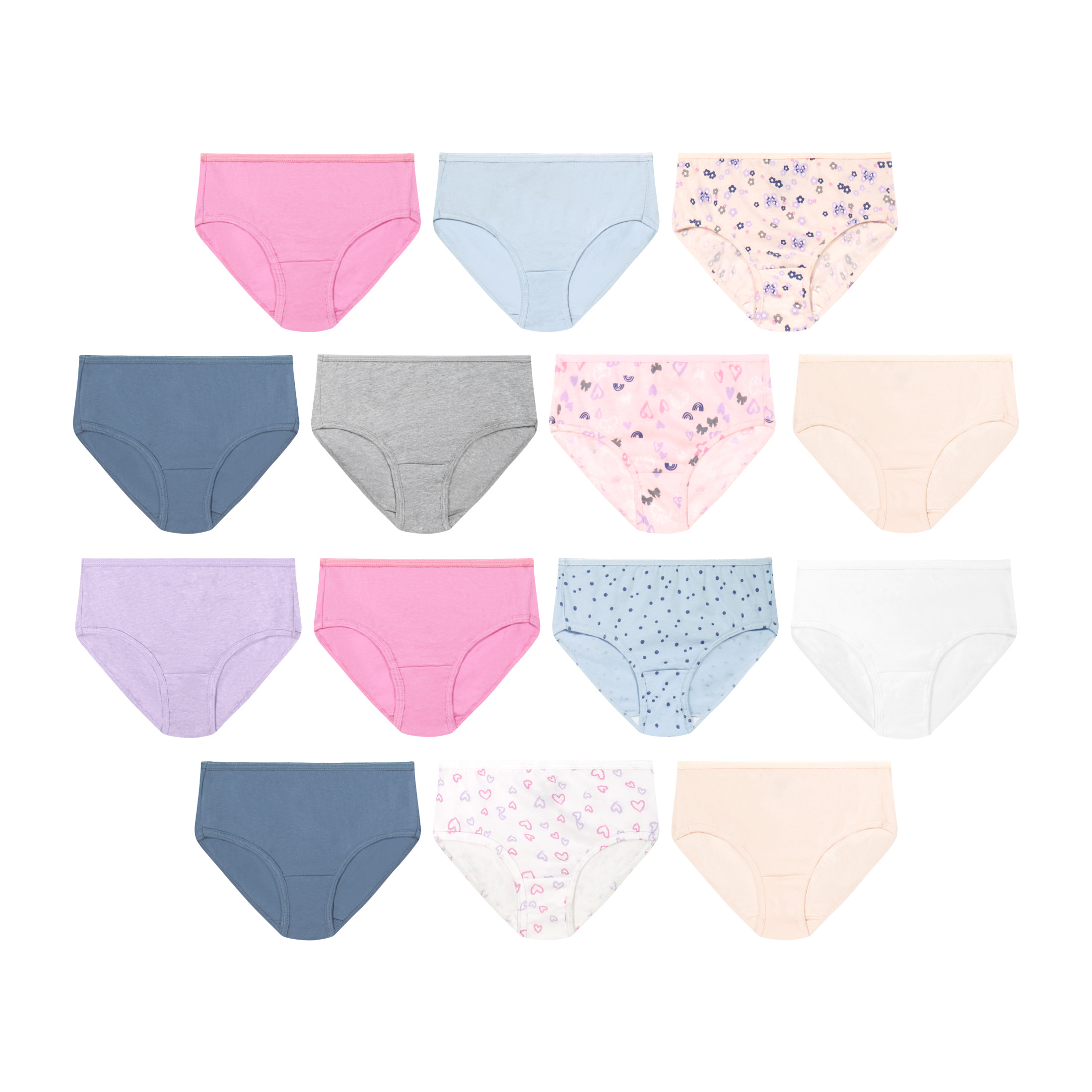Hanes Girls' Cotton Brief Panties, 14-Pack photo 5