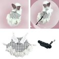 thumbnail image 3 of facefd Rabbit Vest Harness Leash Set Clothes Soft Pet Costume Small Animal Ferret Black White M, 3 of 8