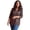 Black Red Bias, variant on Woman Within Plus Size Perfect Printed Three-Quarter Sleeve V-Neck Tee