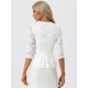 thumbnail image 3 of Top con Encaje para Mujer Allegra K Blusa Elegante Peplum Manga 3/4 blanco L, 3 of 5