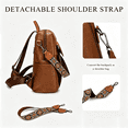 thumbnail image 4 of HONGLONG PU Leather Backpack Purse for Women Large Fashion Designer Travel Backpack Ladies Shoulder Bag - Brown, 4 of 7